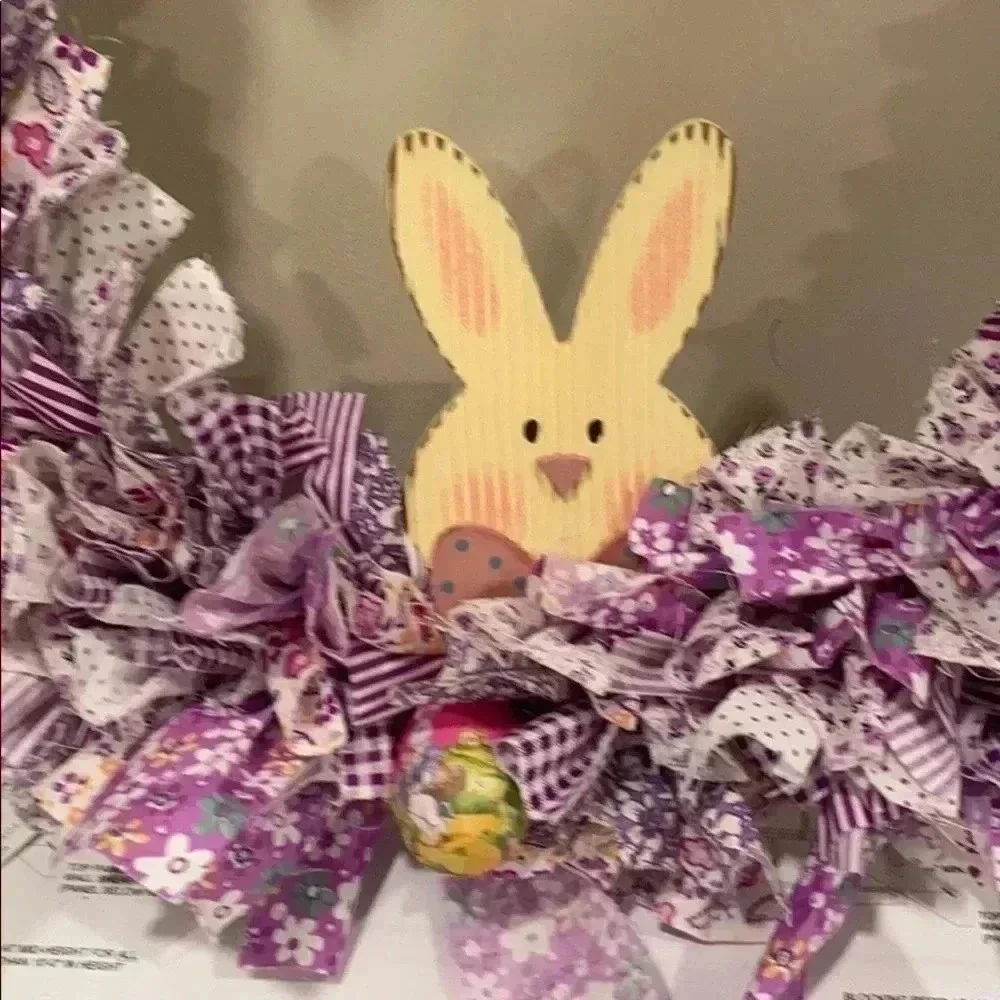 Easter Rag Wreath - 18”